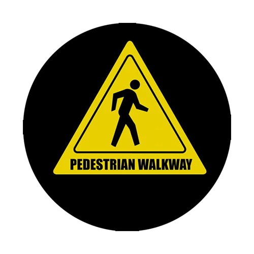 Pedestrian walkway safety sign gobo